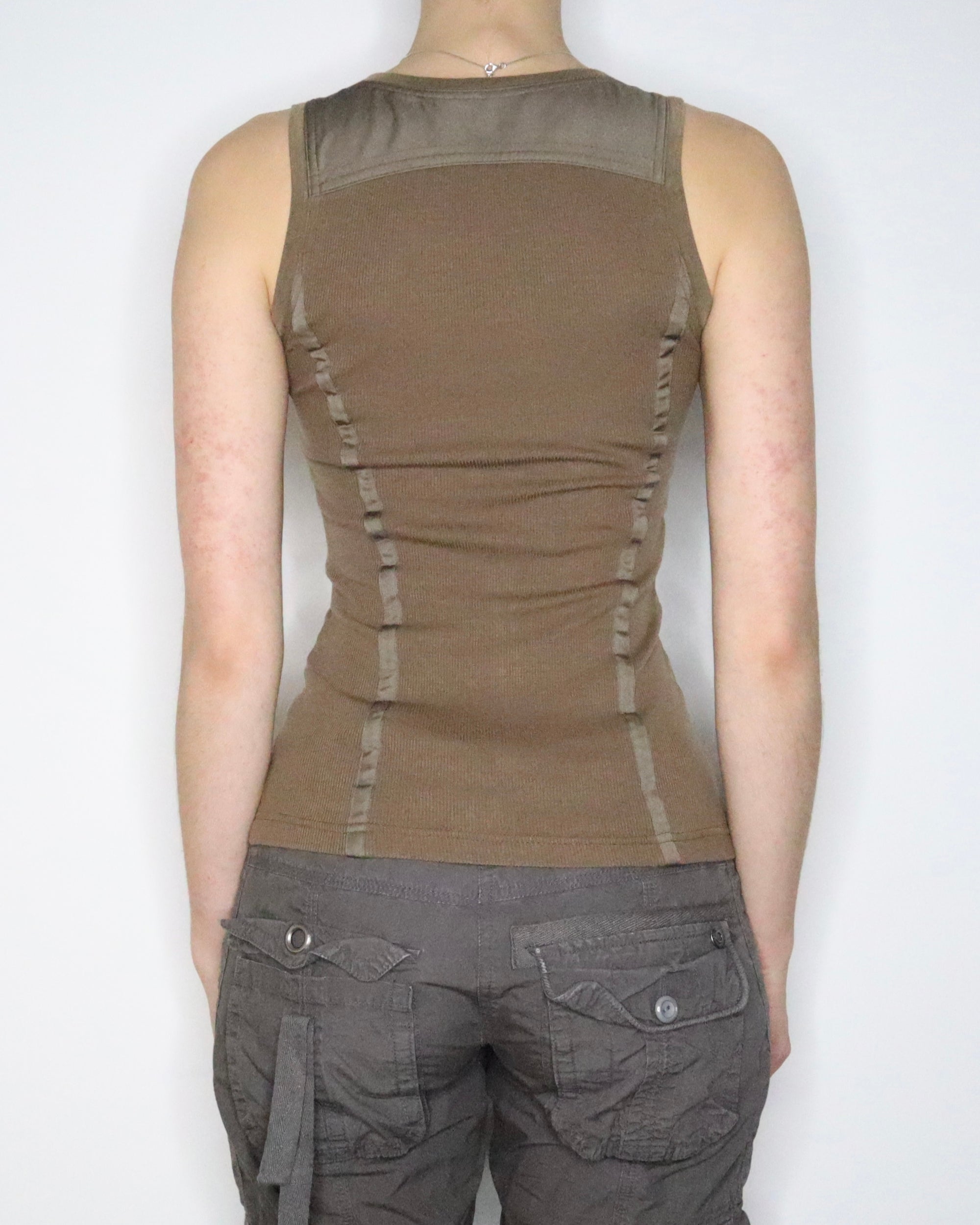 Khaki Corset Tank Top (Small) 