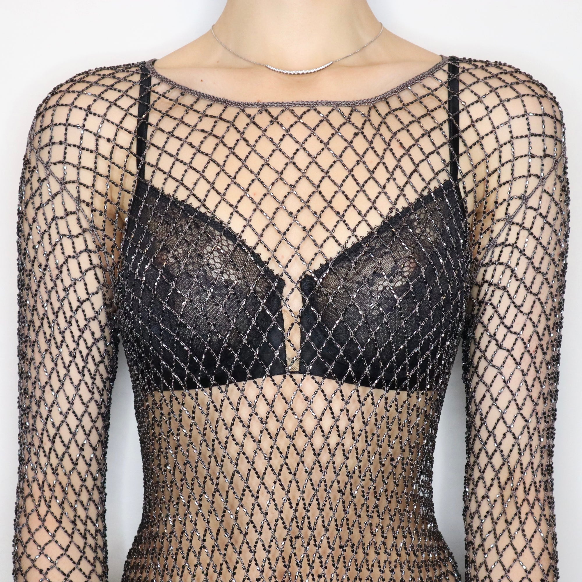 French Beaded Net Top 