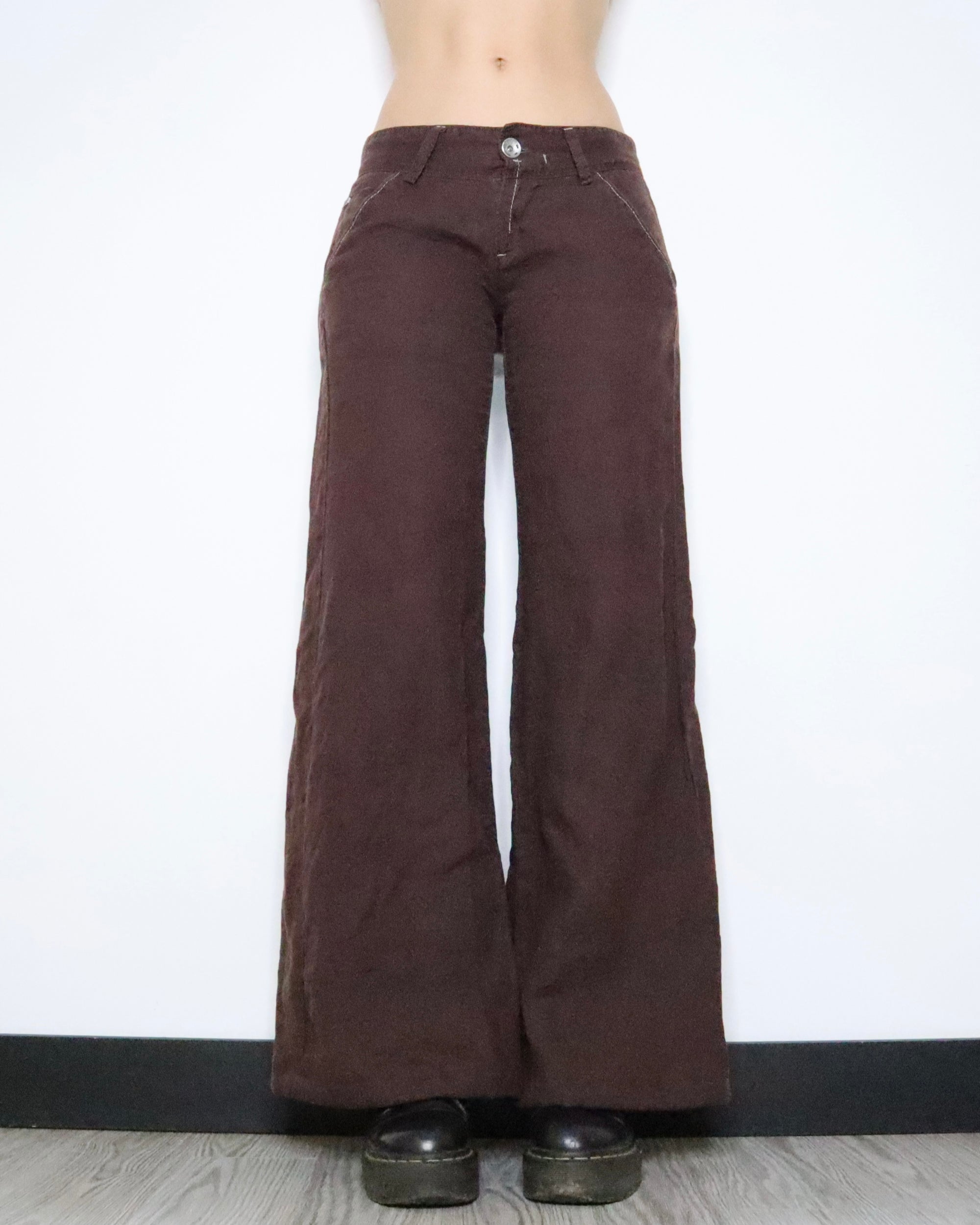 Miss Sixty Brown Linen Pants (Small) 