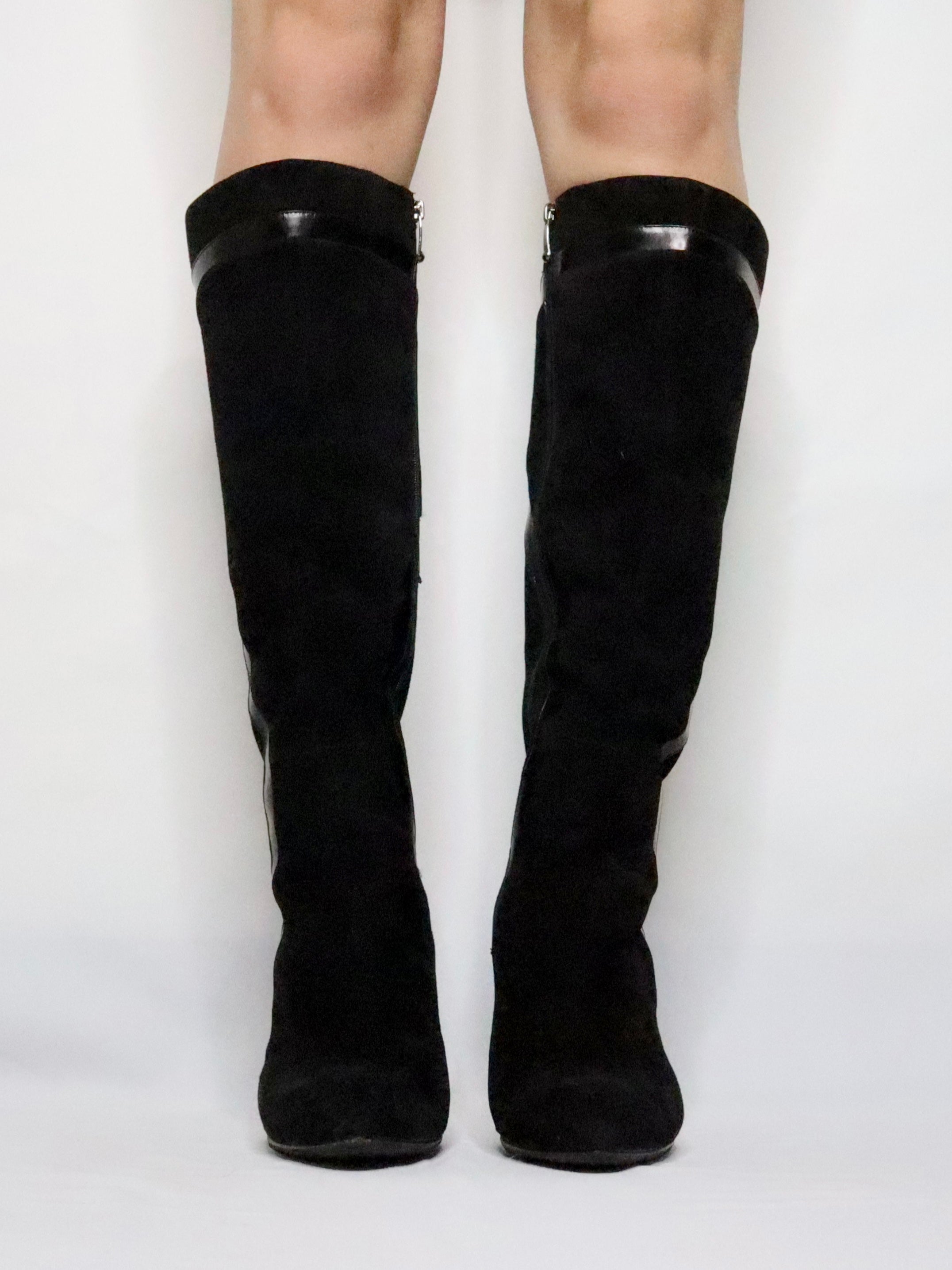 Black Knee High Boots (7 US) - Imber Vintage