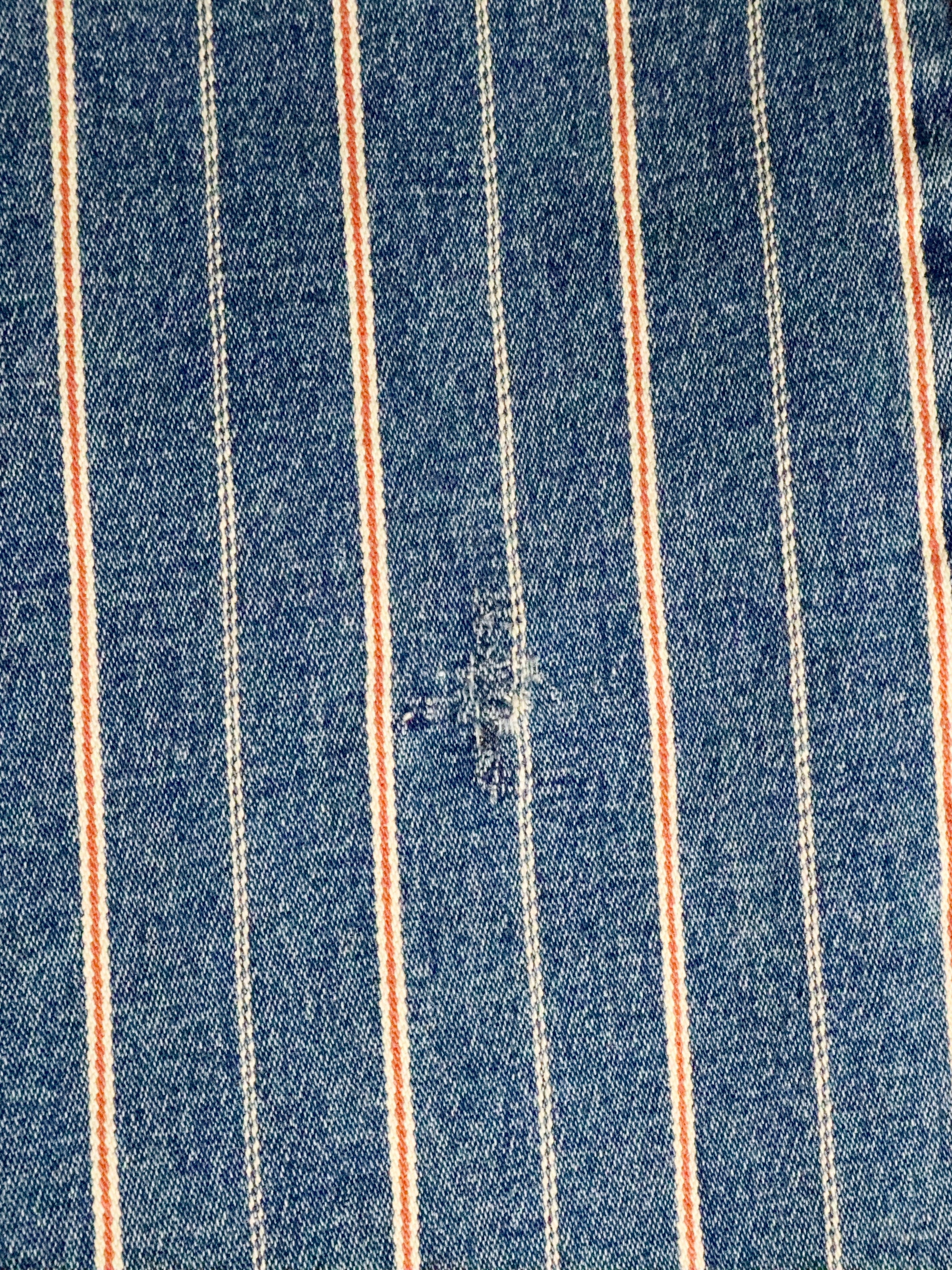 Pinstripe Buckle Flare Jeans (Medium) 