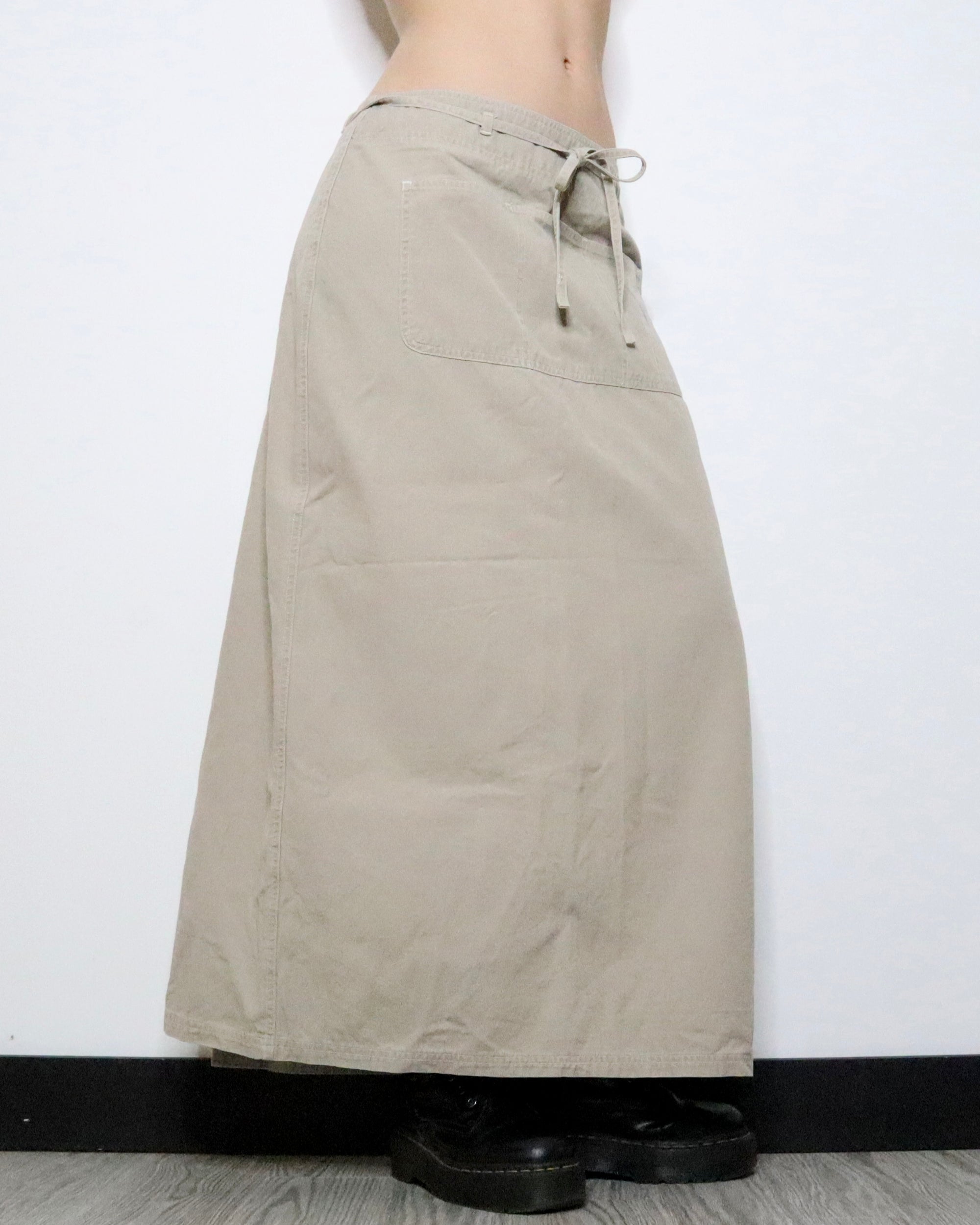 Beige Cargo Maxi Skirt (M-L) 