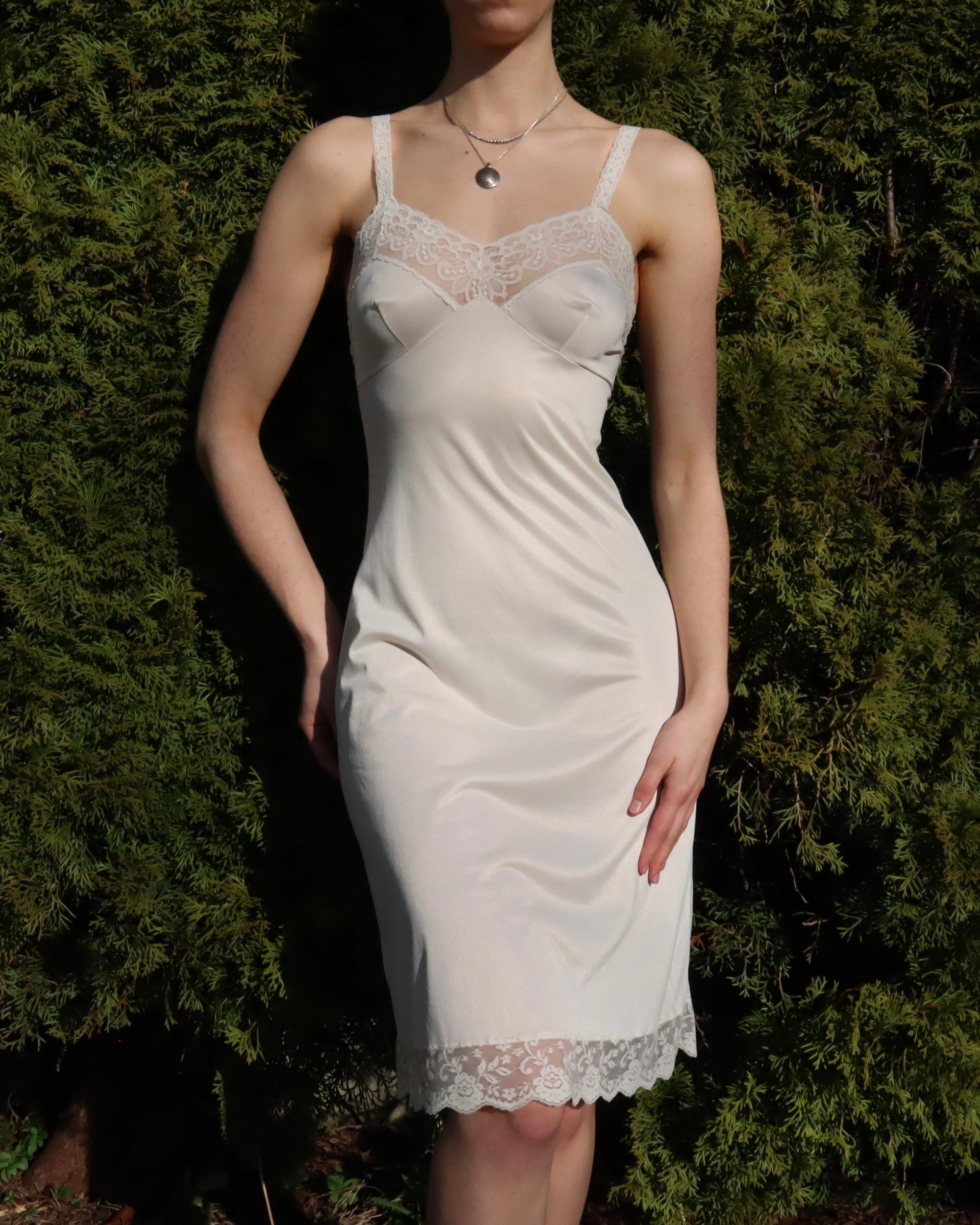 Cream Lace Slip Dress (Small) - Imber Vintage Cream Lace Slip Dress (Small) - Imber Vintage