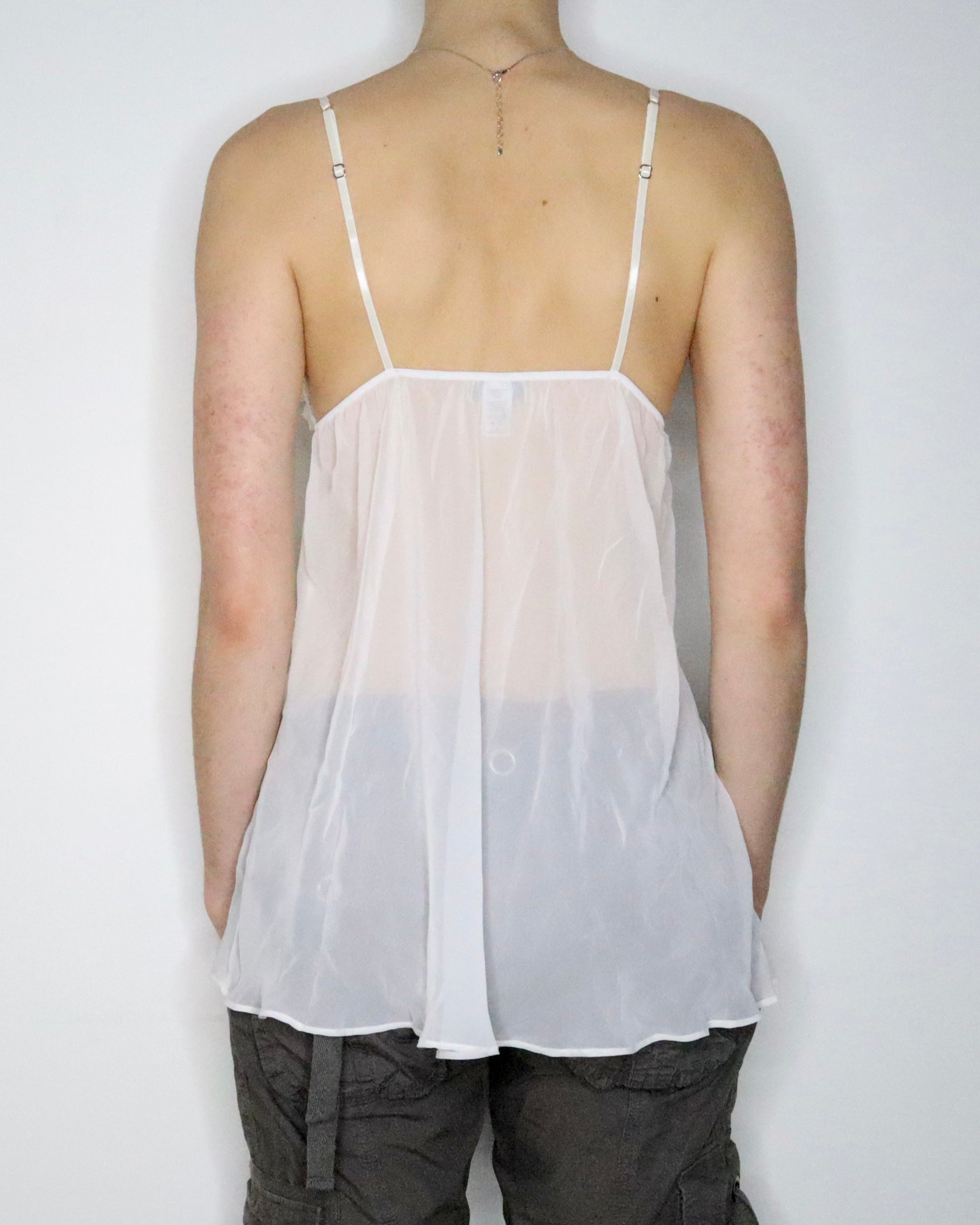 White Chiffon Babydoll Top (S-M) 