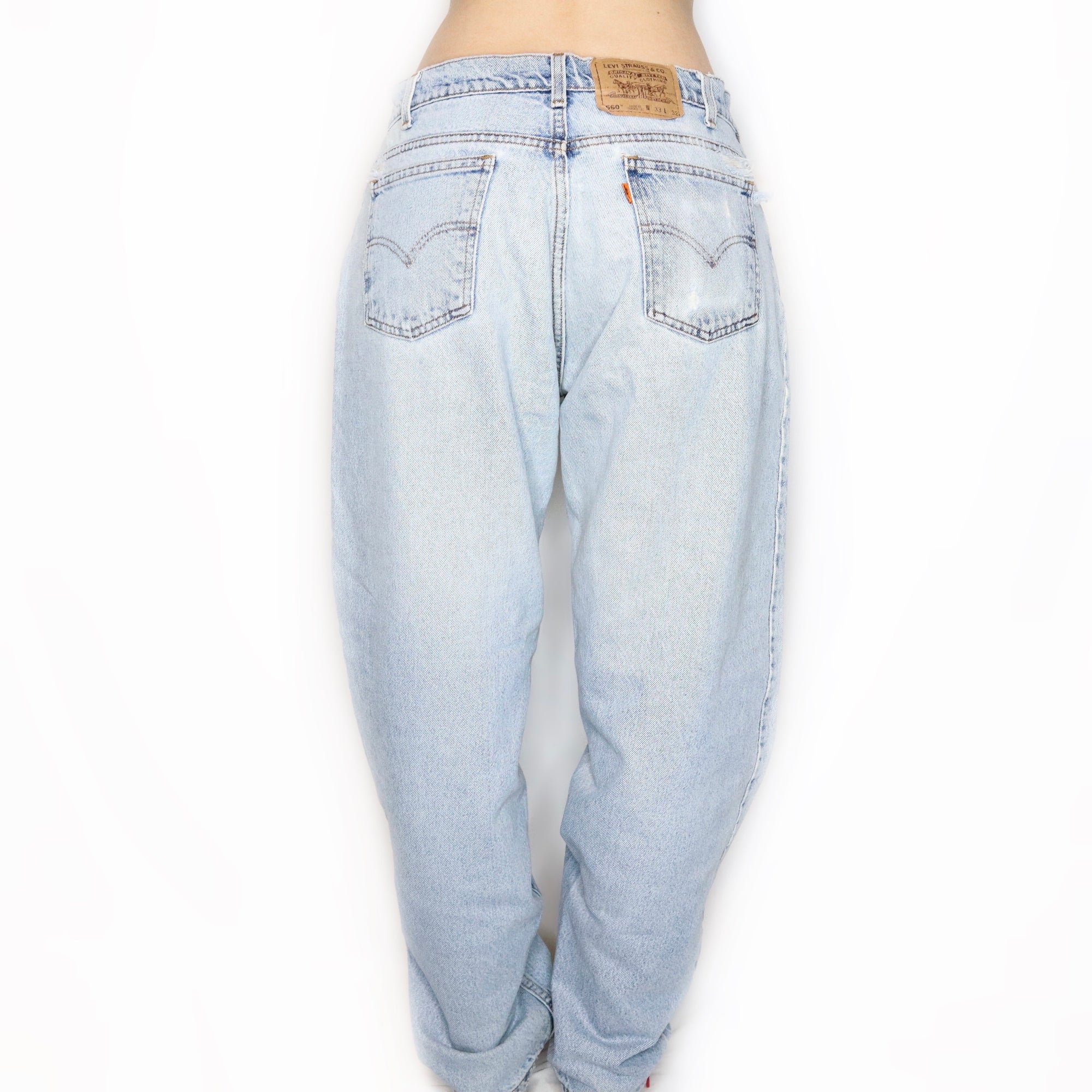 Vintage 90s Baggy Light Wash Distressed Levis Jeans
