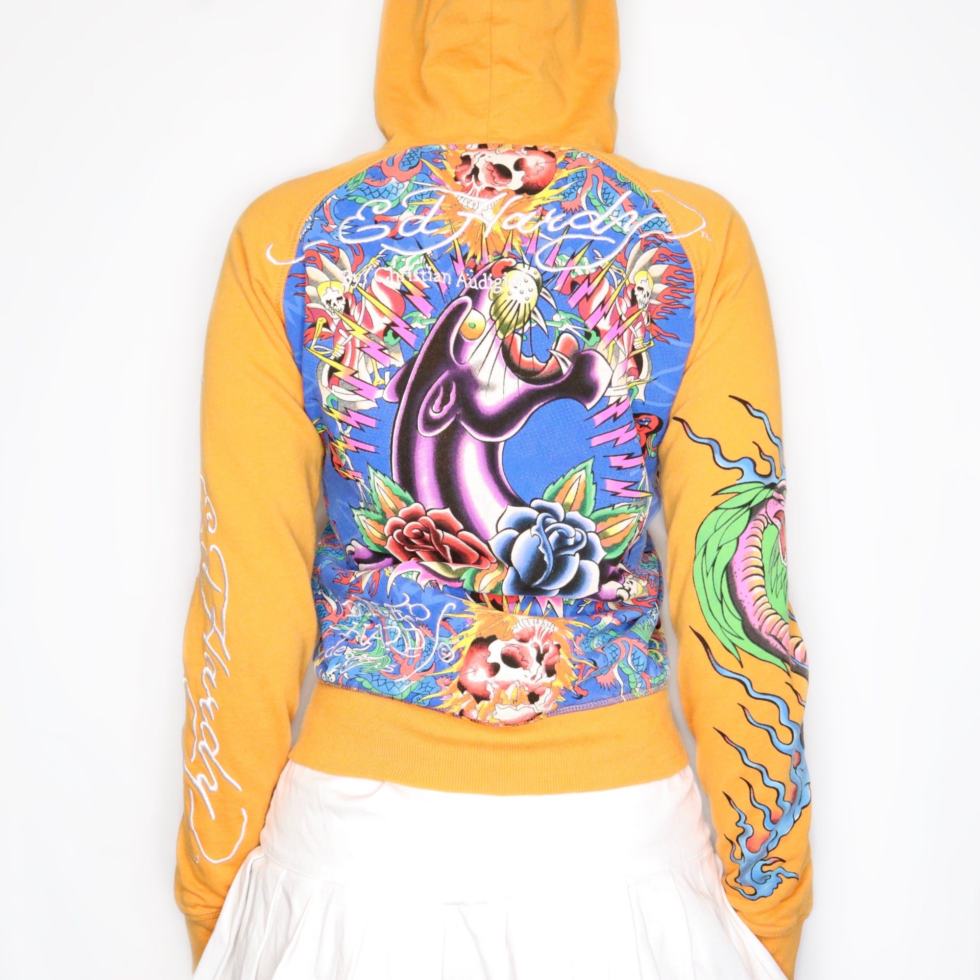Rare Vintage Early 2000s Ed Hardy Tattoo Graphic Hoodie