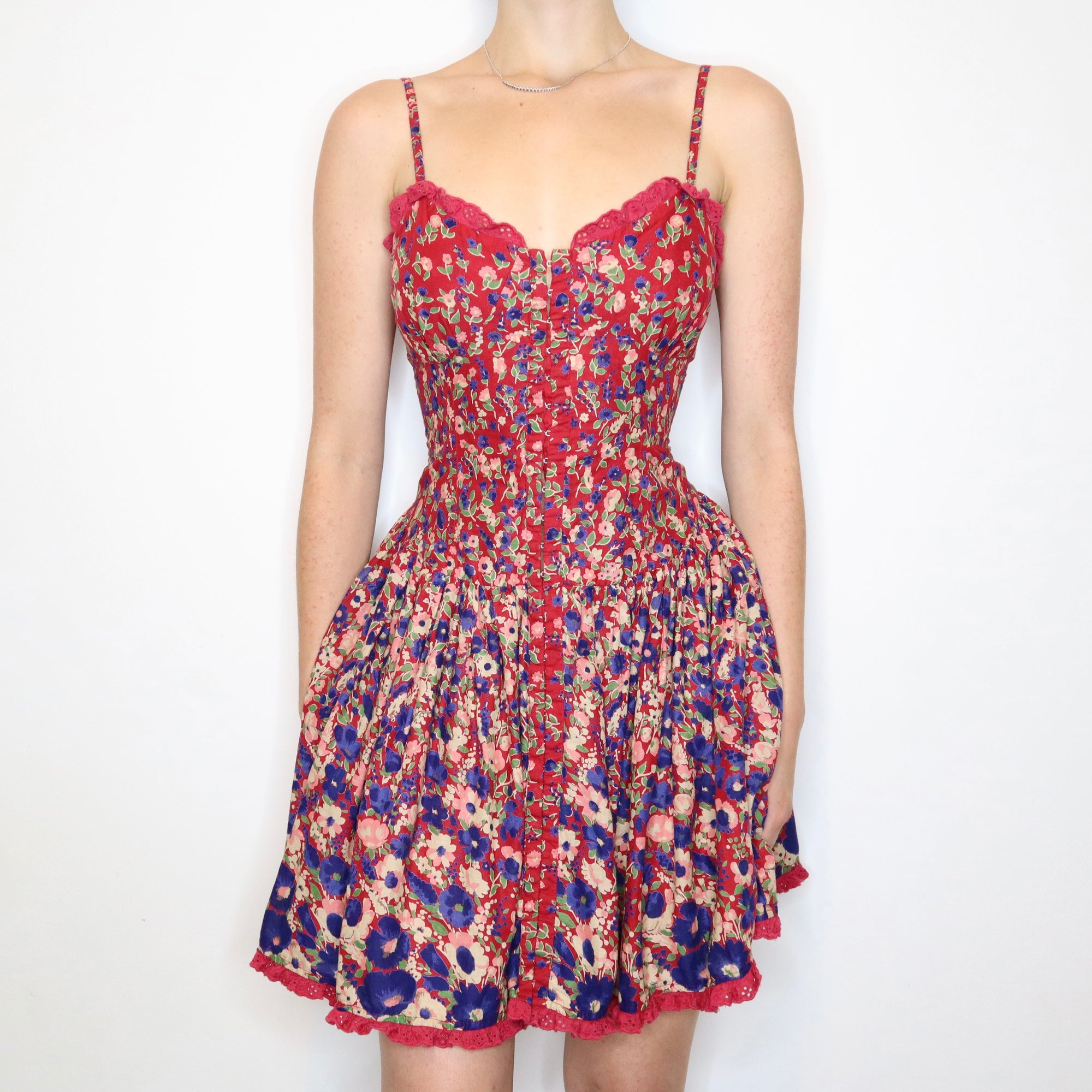 Vintage Y2K Betsey Johnson Floral Midi Dress