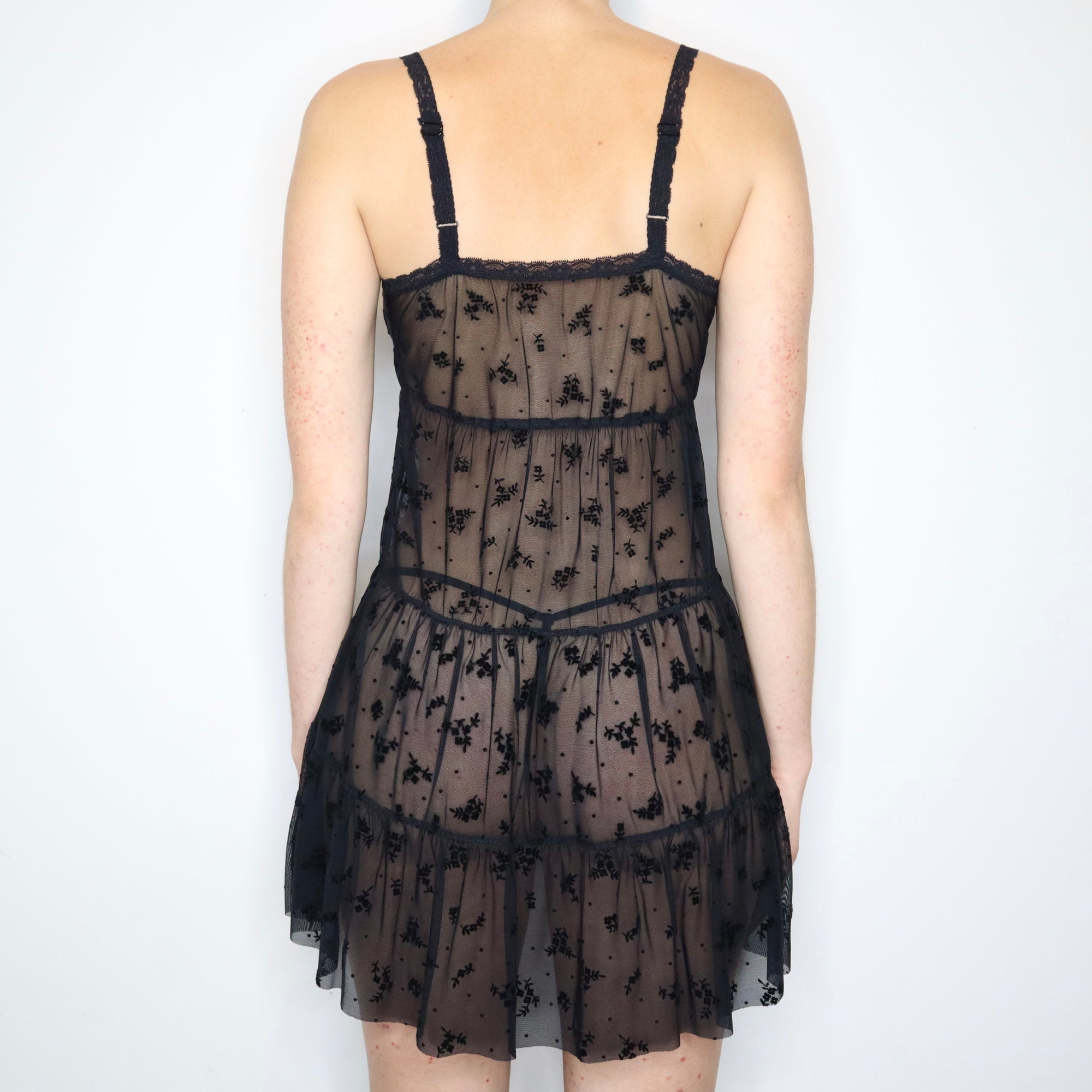 Vintage Early 2000s Black Mesh Babydoll Dress - Imber Vintage Vintage Early 2000s Black Mesh Babydoll Dress - Imber Vintage