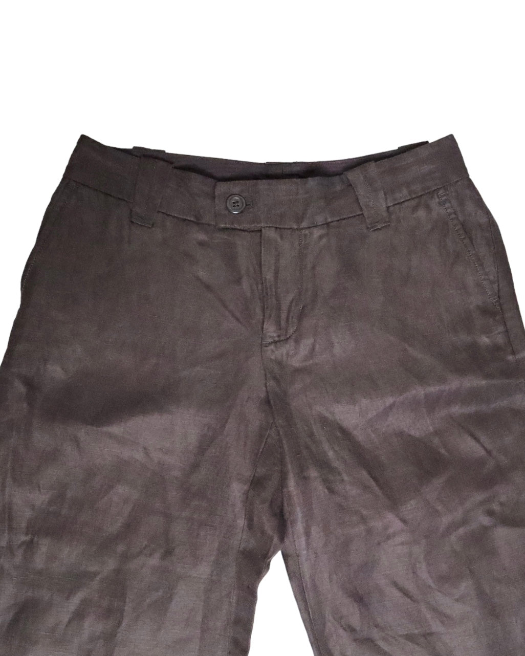 Brown Linen Wide Leg Pants (XS) 