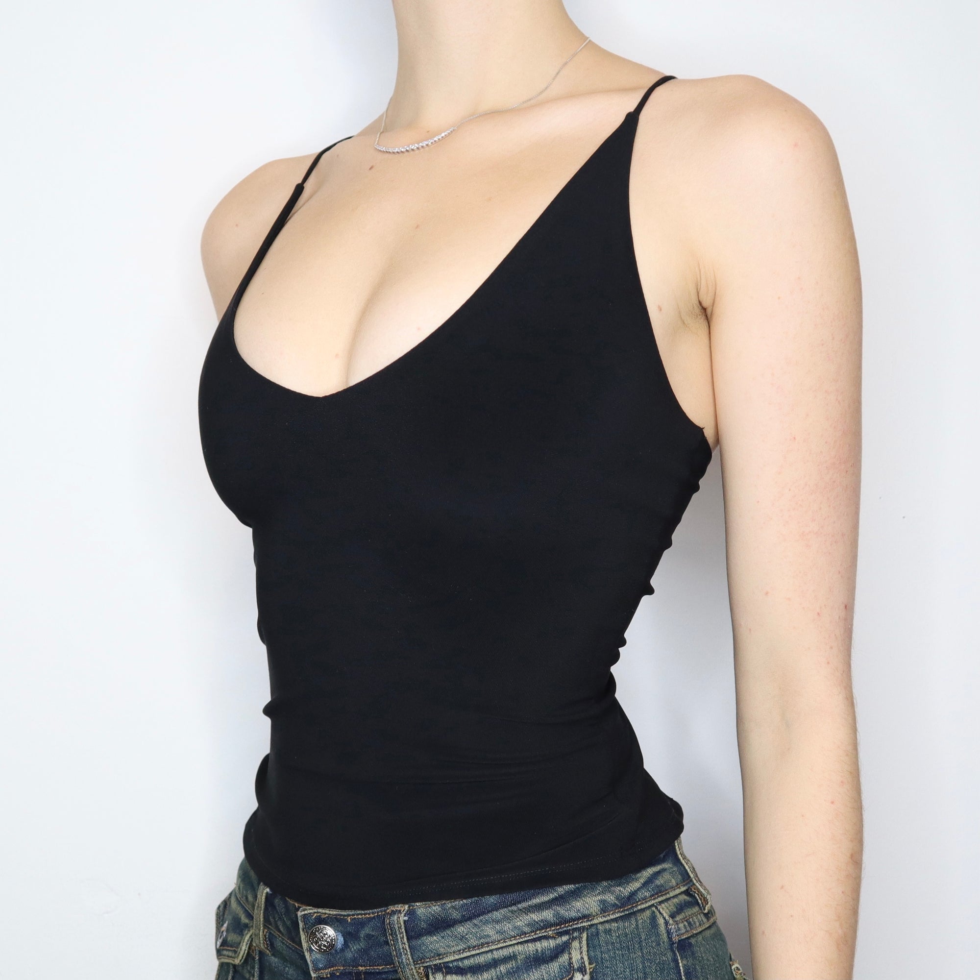 Vintage Early 2000s Black Backless Cami