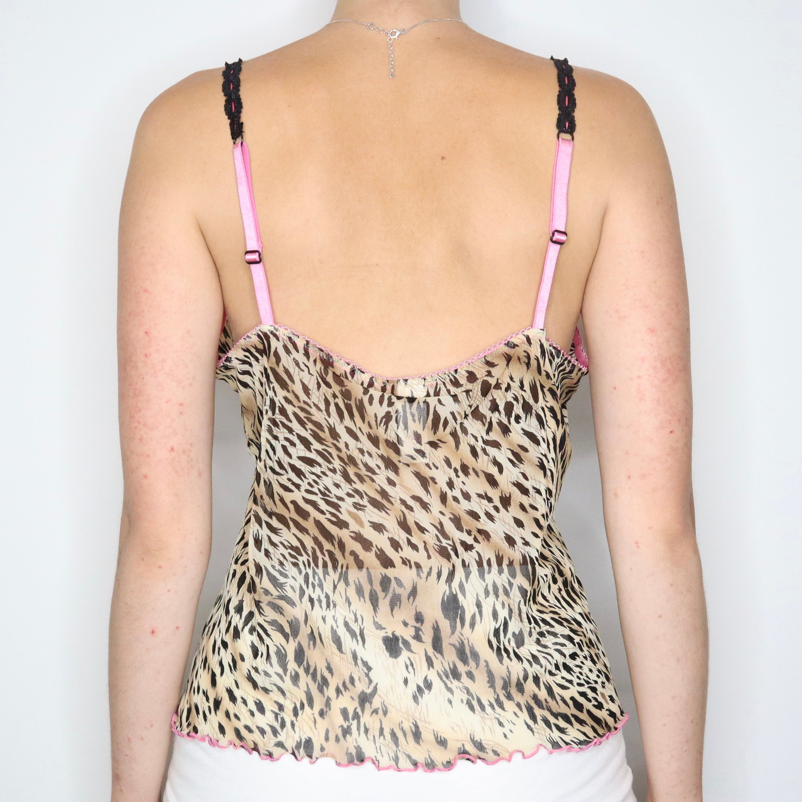 Vintage Early 2000s Cheetah Print Mesh Cami Imber Vintage 6306