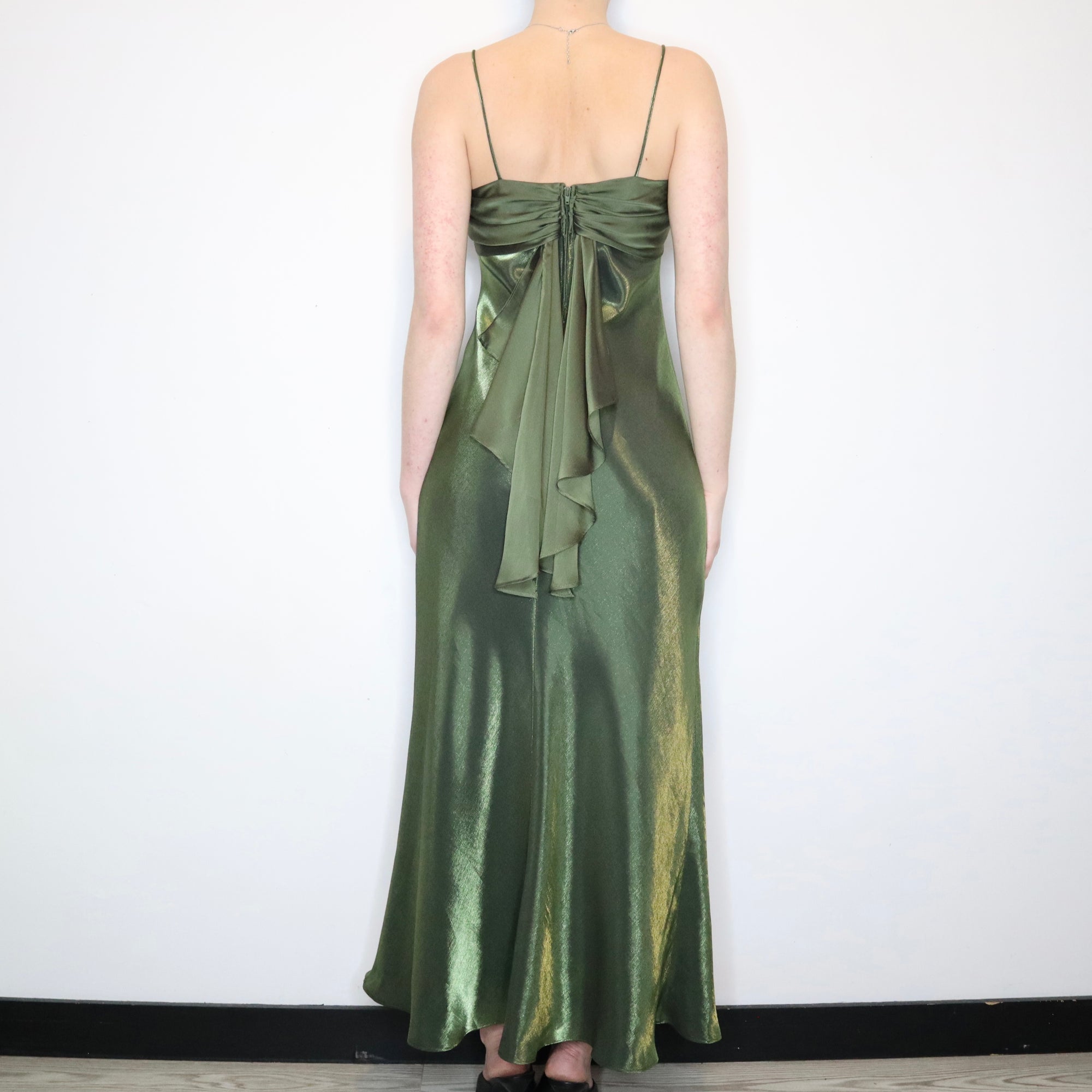 Green Cowl Neck Prom Dress - Imber Vintage Green Cowl Neck Prom Dress - Imber Vintage