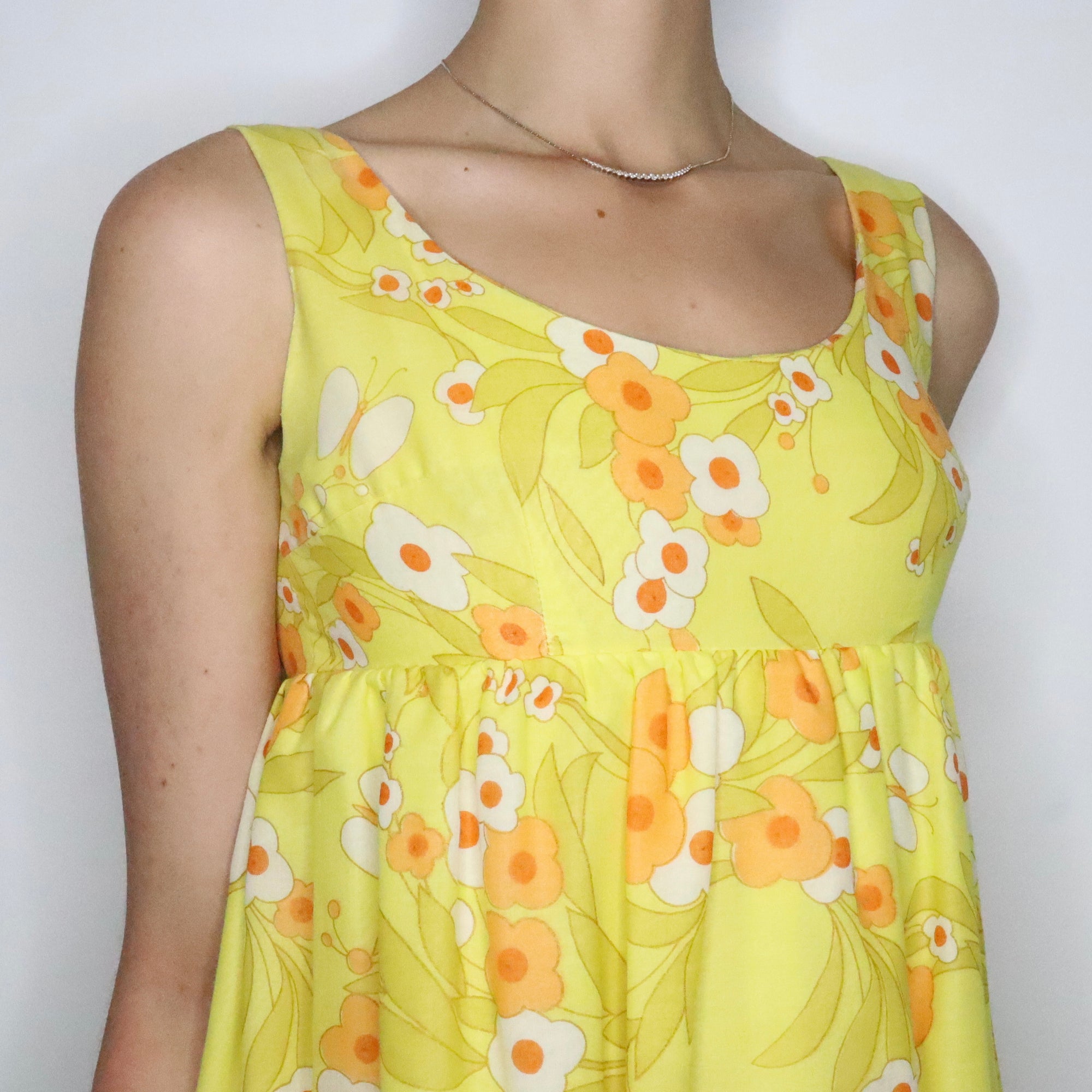 Yellow Babydoll Mini Dress (XS-S)