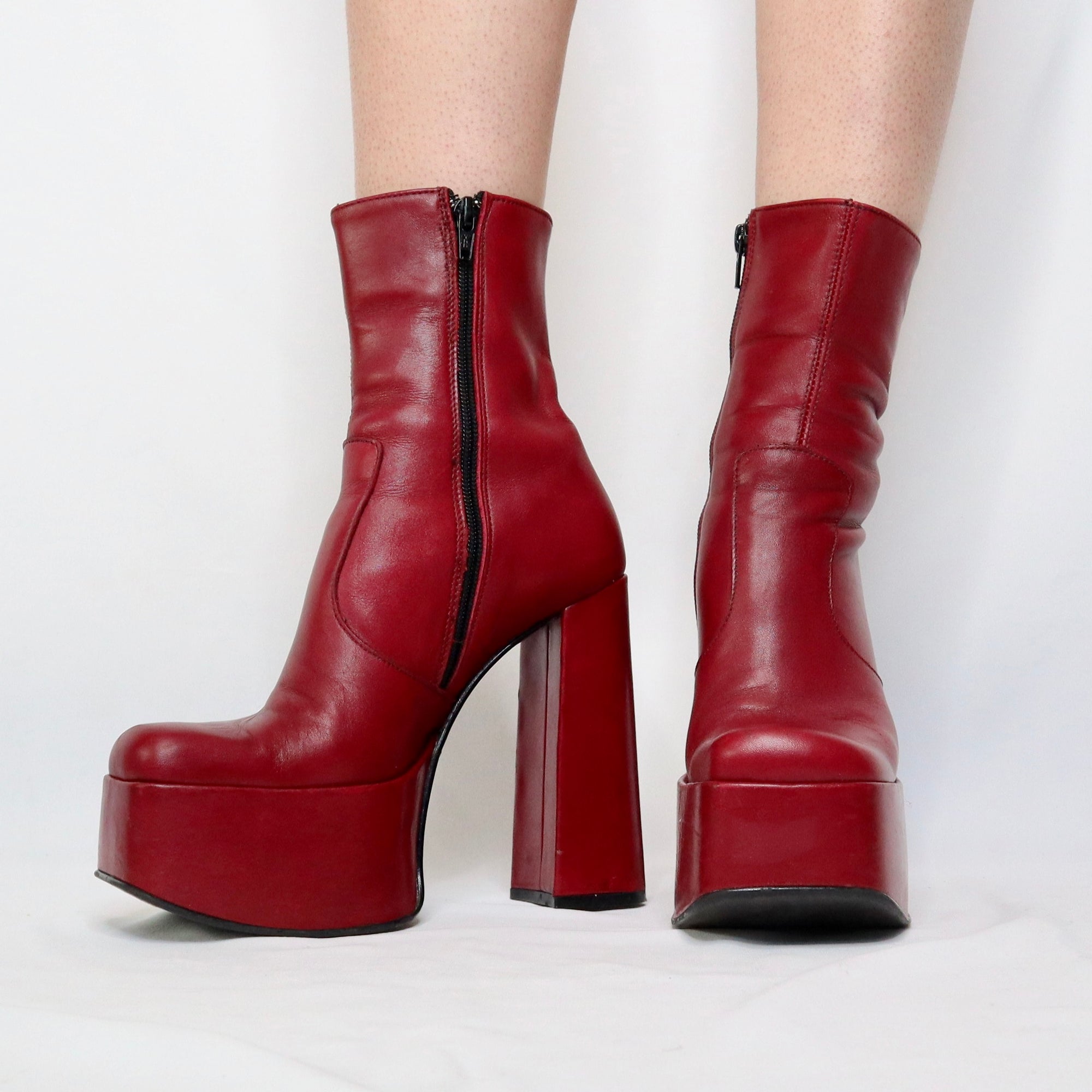 Cherry Red Platform Boots 