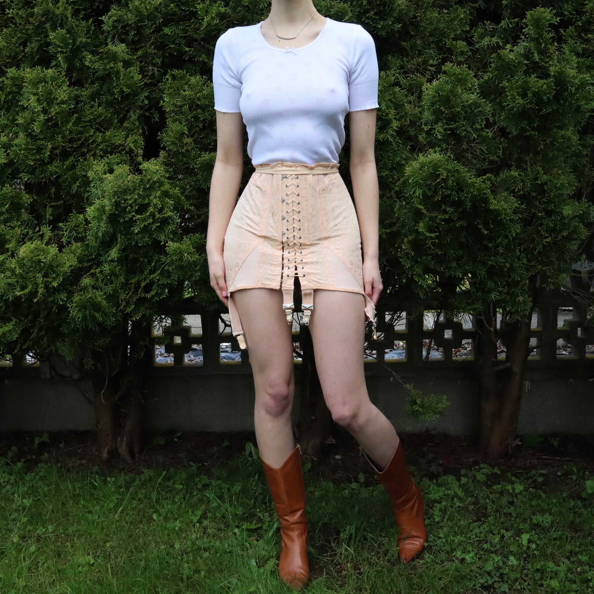 Peach Corset Girdle Skirt (Medium)