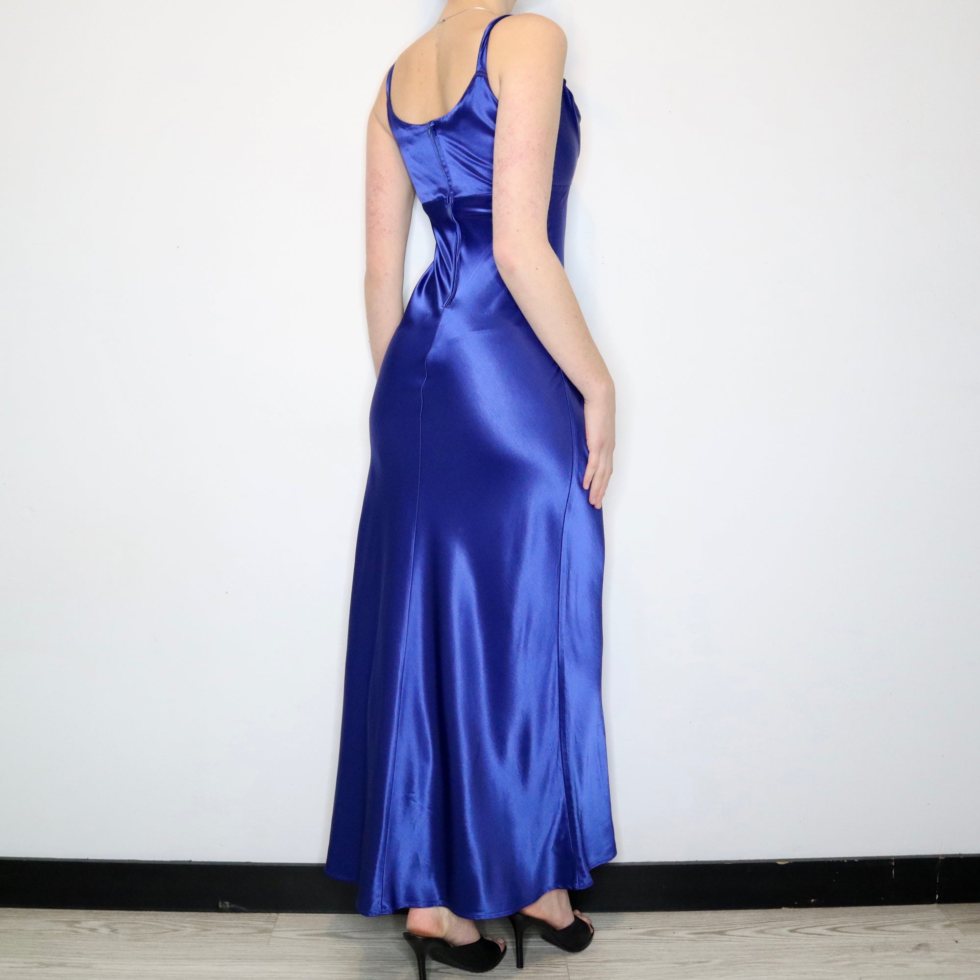 Royal Blue Satin Gown 