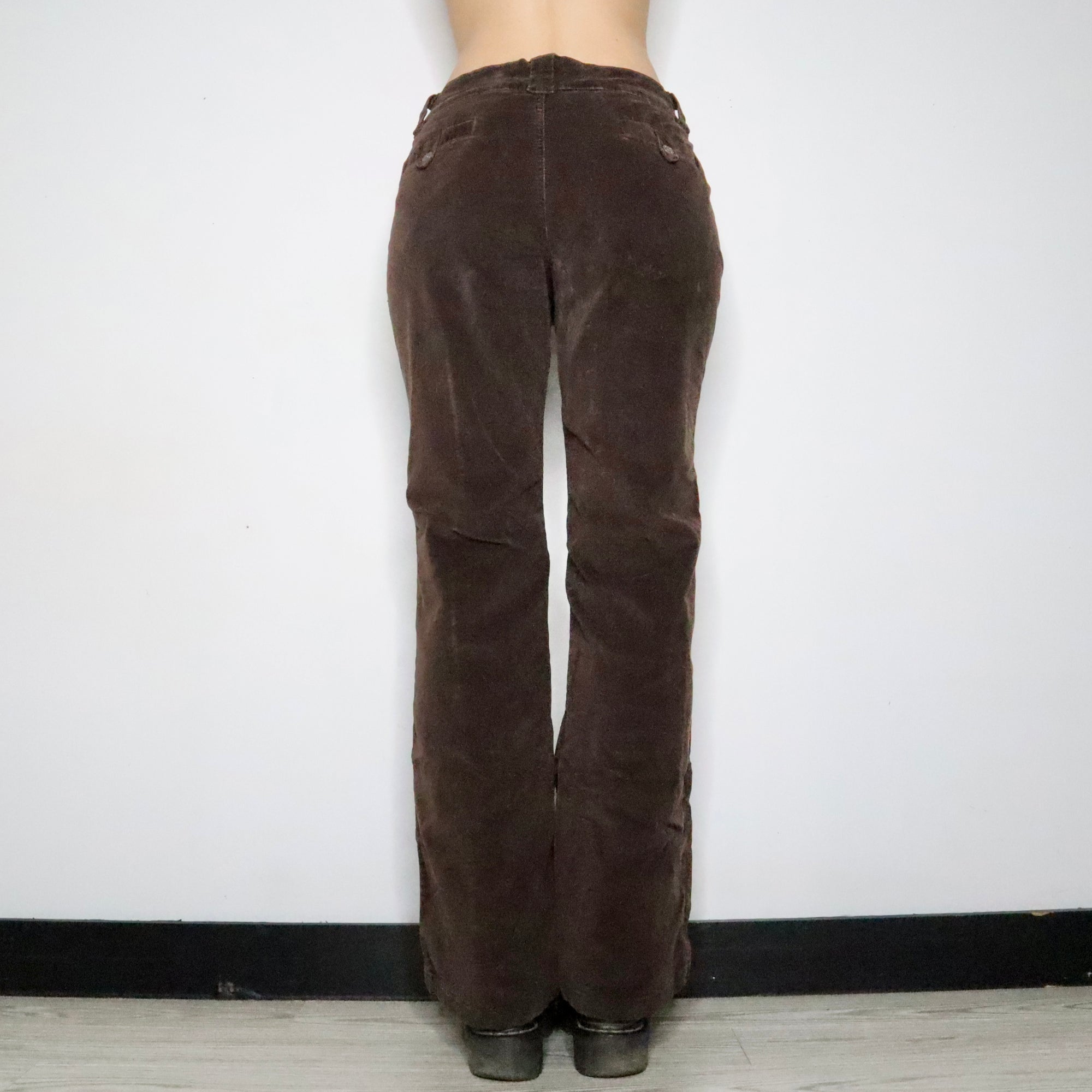 Brown Velvet Flare Pants (Large)