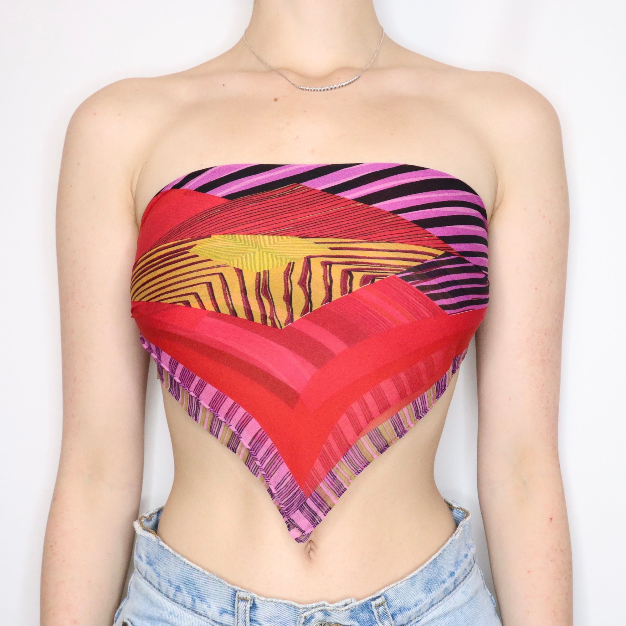 Vintage 90s Abstract Sheer Silk Scarf - Imber Vintage Vintage 90s Abstract Sheer Silk Scarf - Imber Vintage