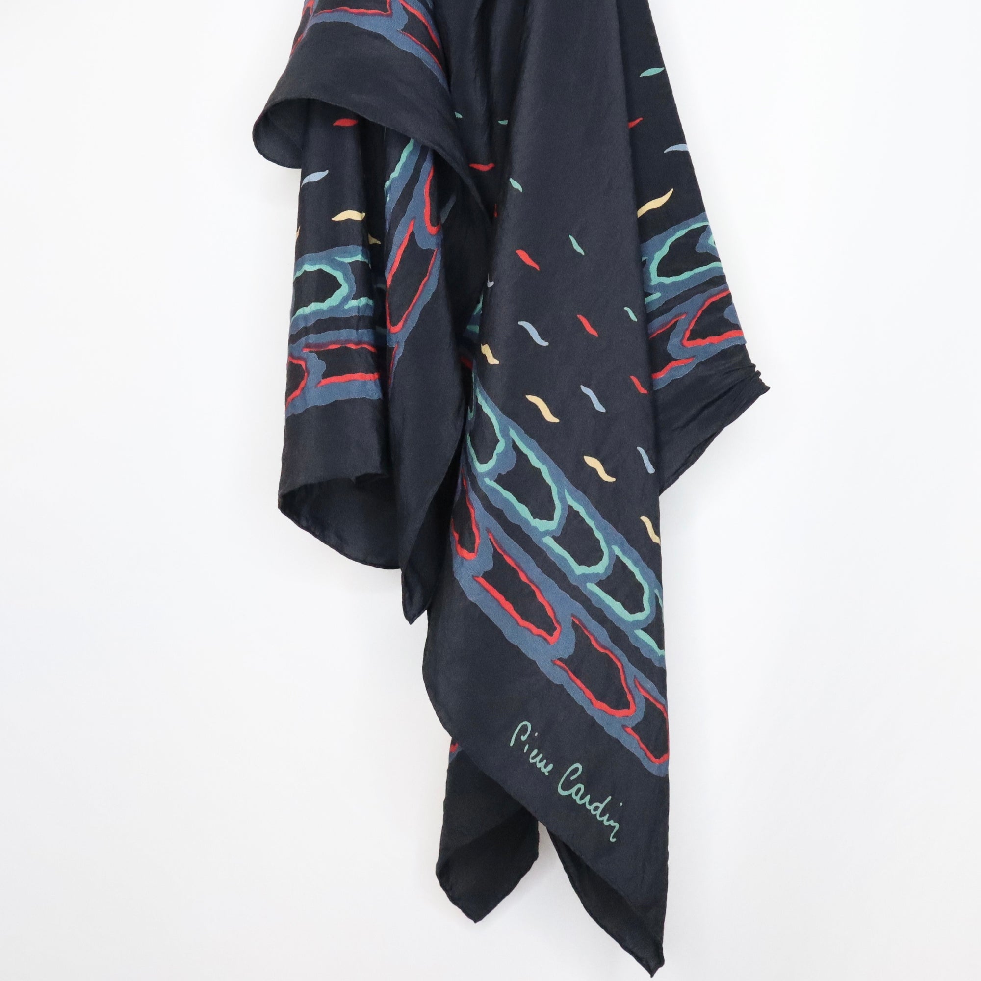 Vintage 80s Pierre Cardin Abstract Silk Scarf