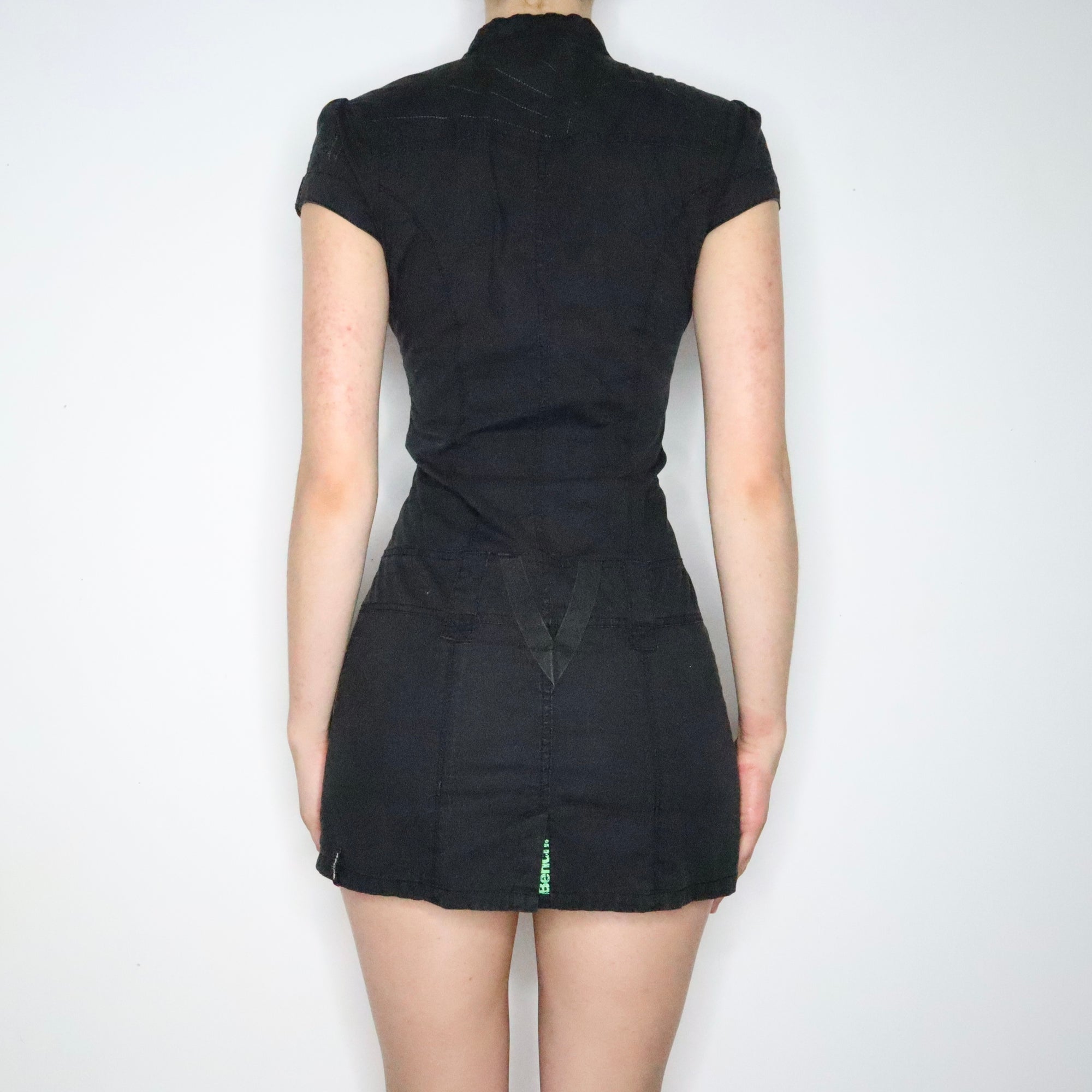 Black Zip Up Cargo Dress (Small) - Imber Vintage Black Zip Up Cargo Dress (Small) - Imber Vintage