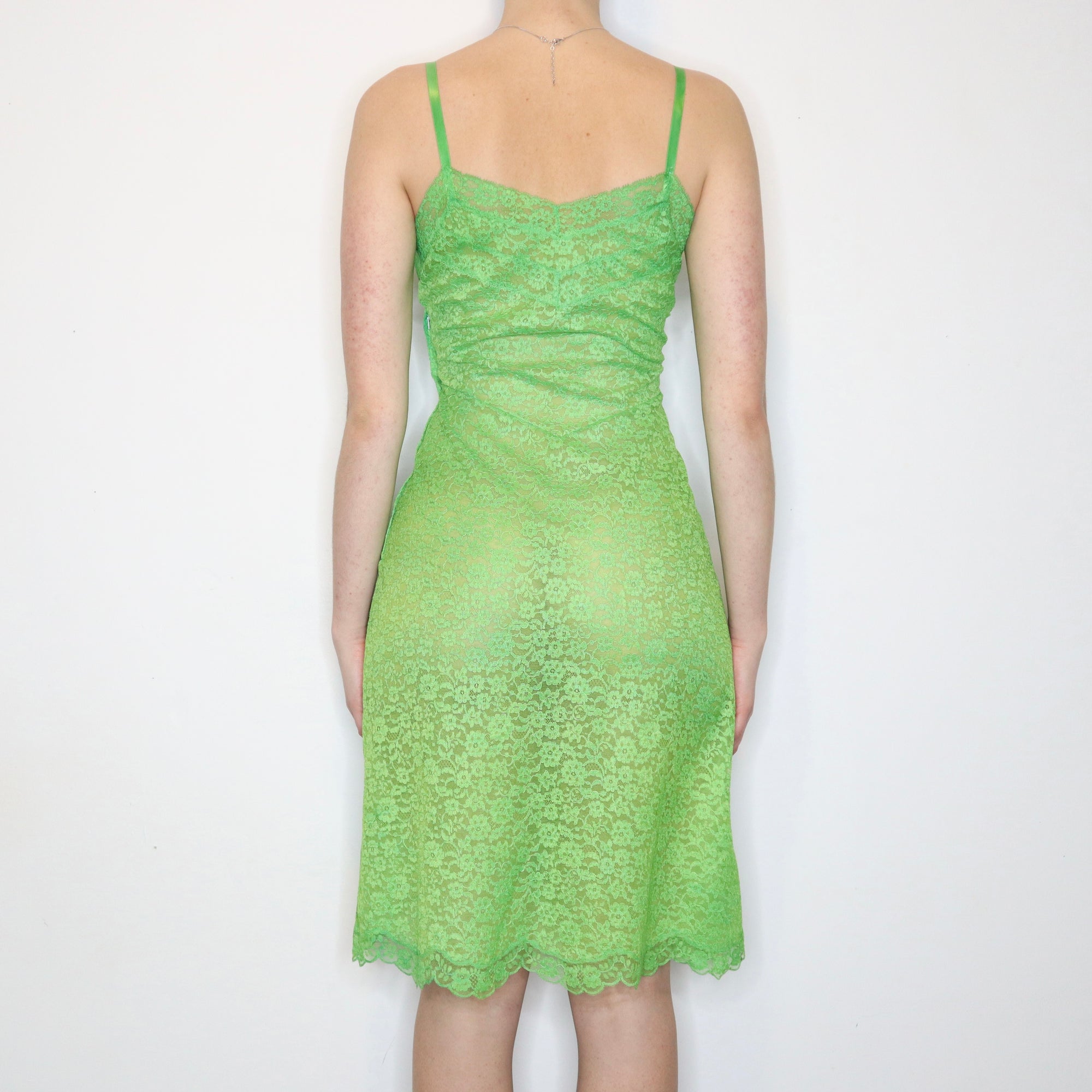Green Lace Slip Dress 