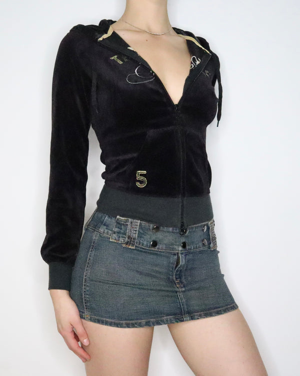 Velour Zip Hoodie