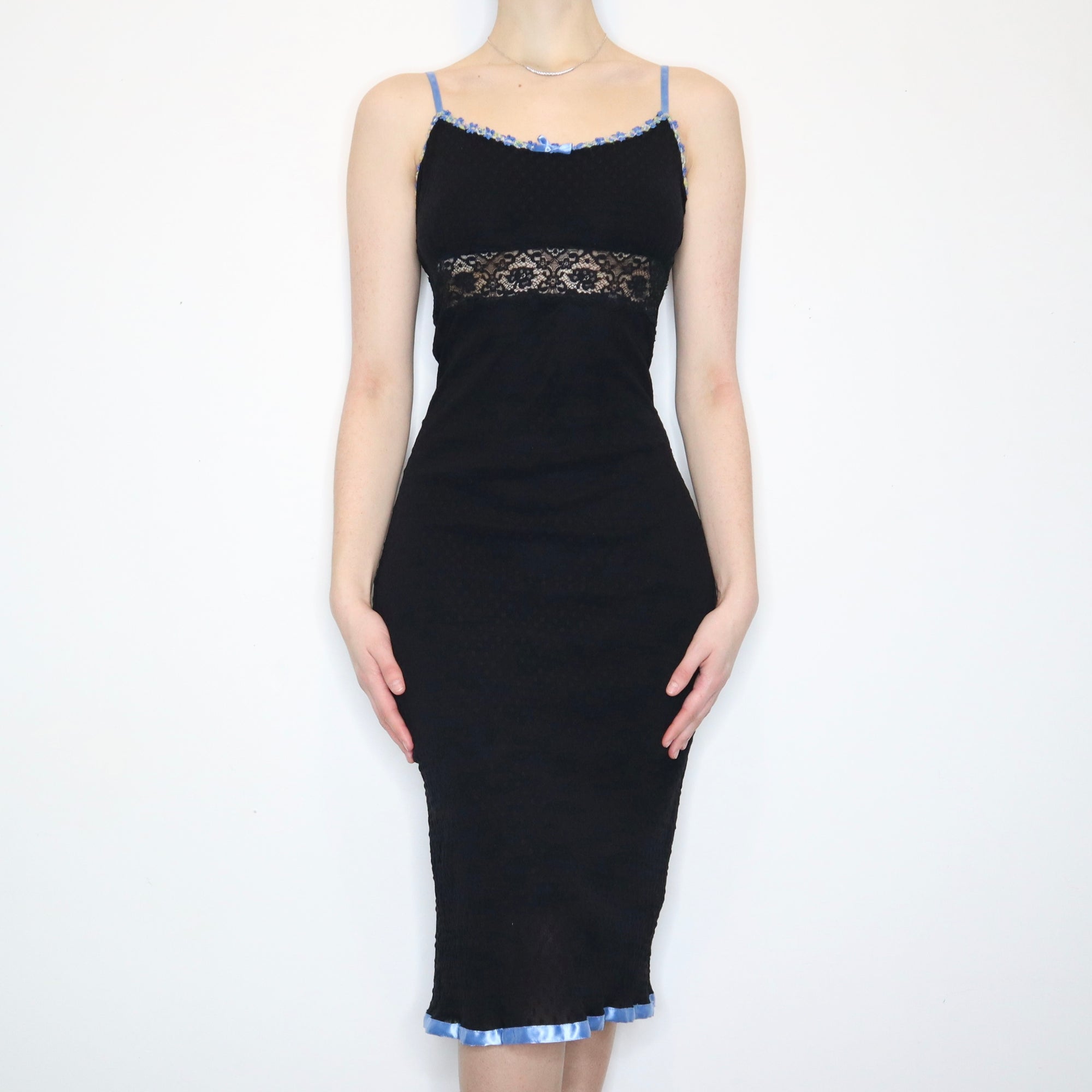 Betsey Johnson Mesh Milkmaid Dress - Imber Vintage Betsey Johnson Mesh Milkmaid Dress - Imber Vintage