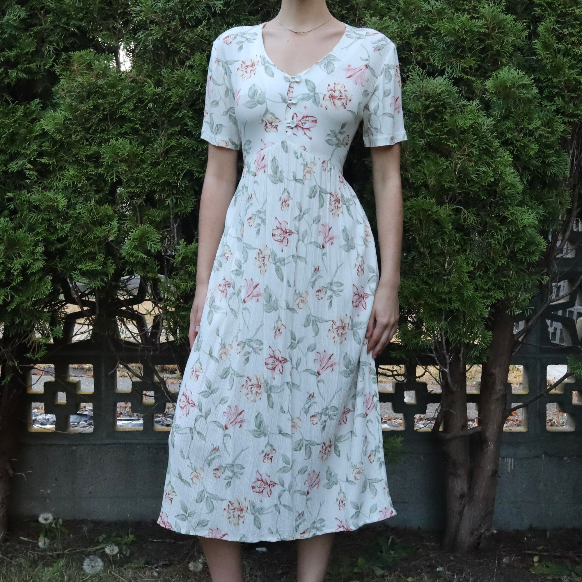 Vintage 90s Muted Floral Maxi Dress - Imber Vintage Vintage 90s Muted Floral Maxi Dress - Imber Vintage