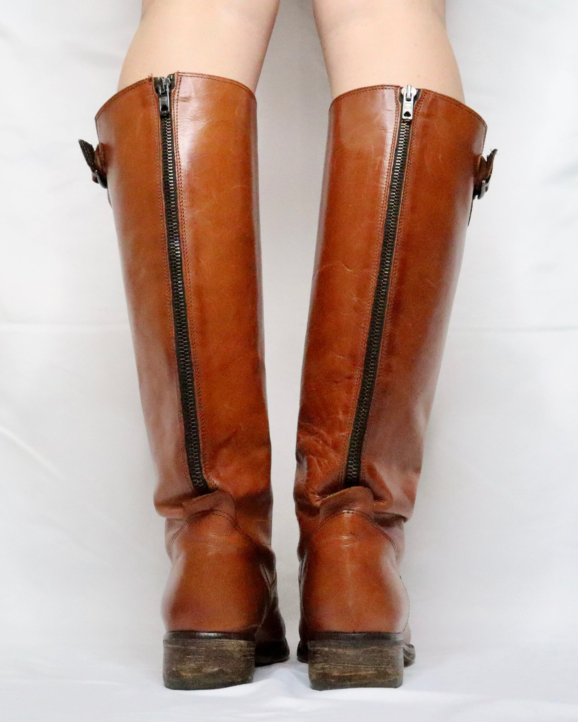 Brown Leather Riding Boots (7.5 US/38 EU) 